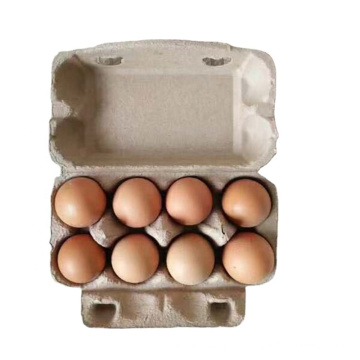 Disposable waterproof Pulp egg tray chicken egg cartons 8 packers big size chicken egg packing box